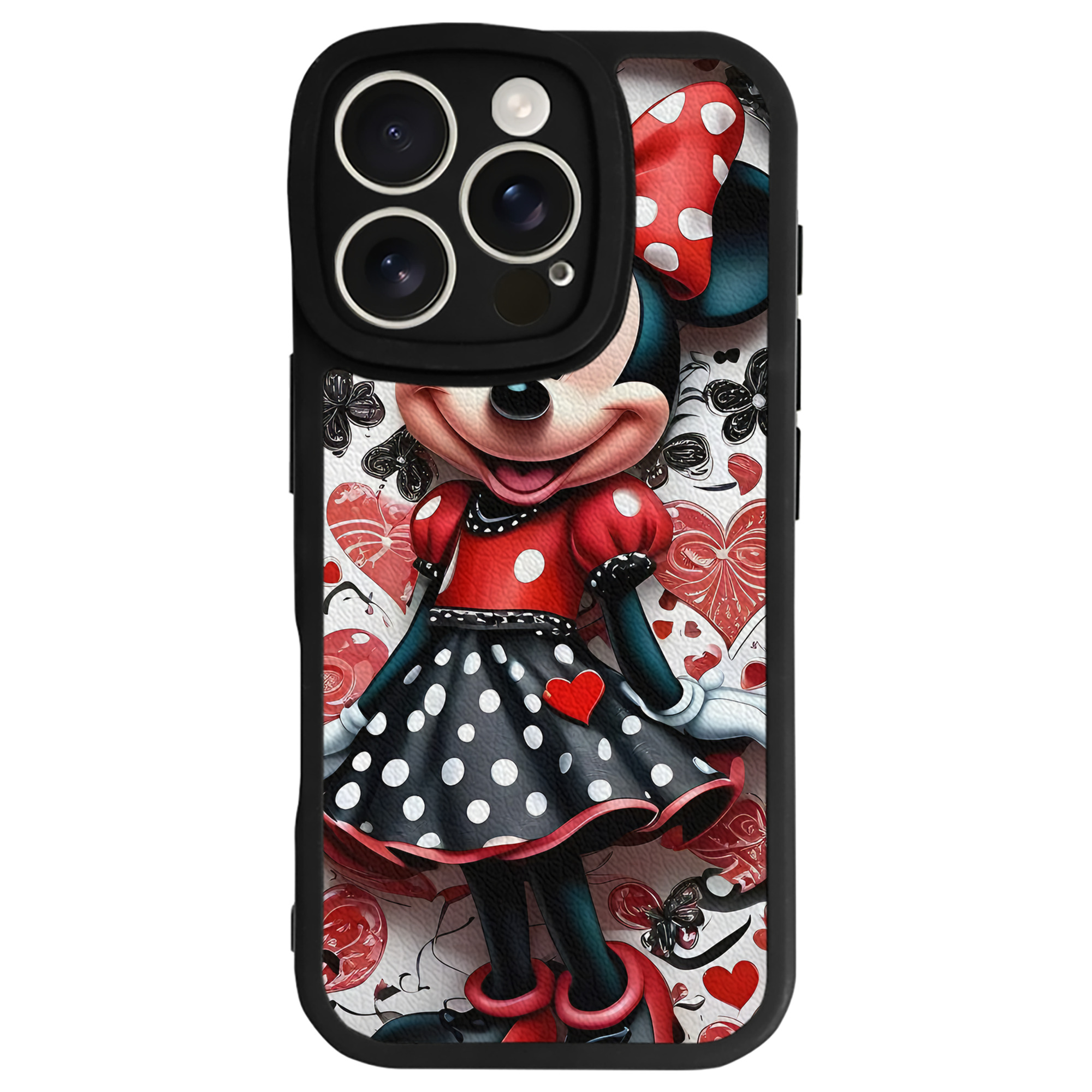 （画像用） ミッキーマウス Mickey Mouse 【iPhone 16シリーズ対応】シリコンスマホケース（レザー調） 材質：シリコン